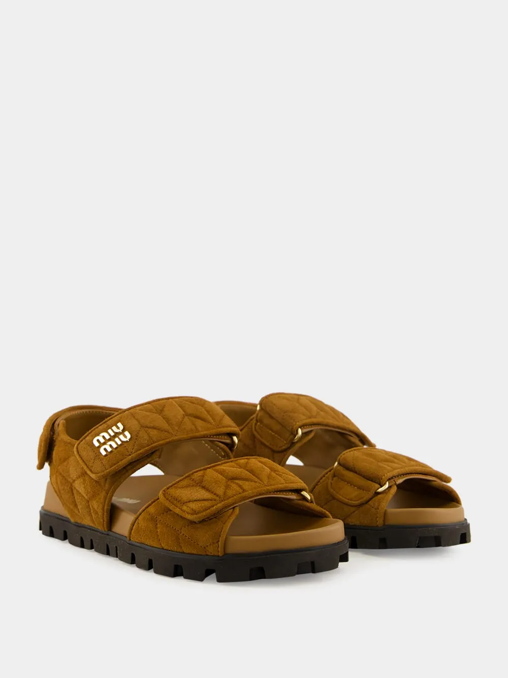 Brown Double Strap Flat Sandals sold by Fashion Clinic product image thumbnail 3
