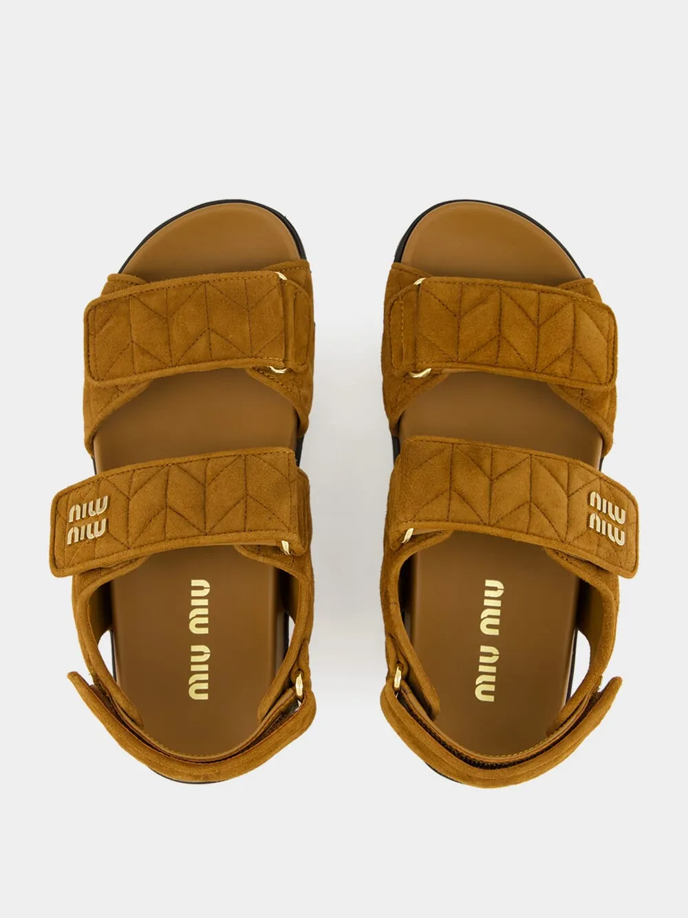 Brown Double Strap Flat Sandals sold by Fashion Clinic product image thumbnail 4