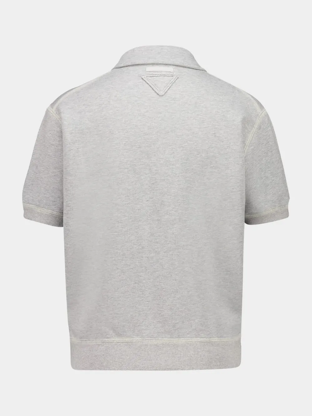 Grey Cotton Polo Shirt with Pearl Buttons sold by Fashion Clinic product image thumbnail 2