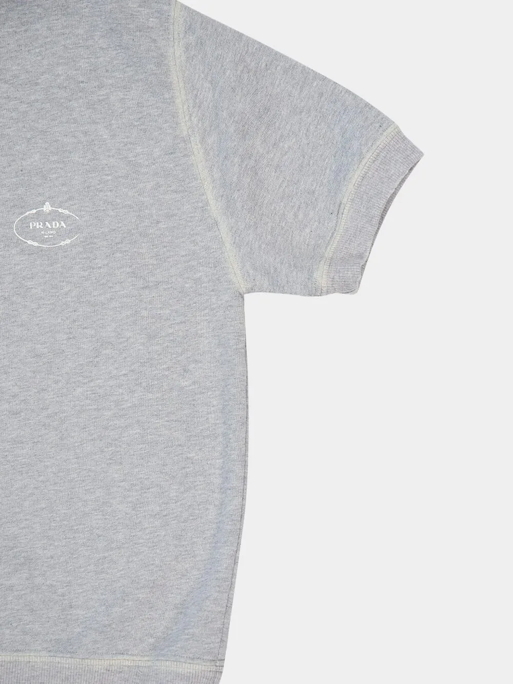 Grey Cotton Polo Shirt with Pearl Buttons sold by Fashion Clinic product image thumbnail 4