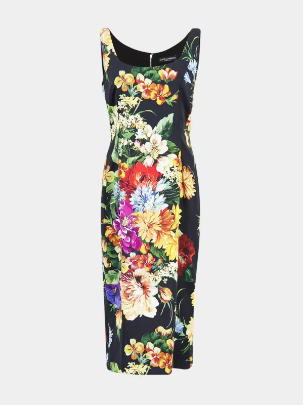 Floral Print Fitted Satin Dress sold by Fashion Clinic