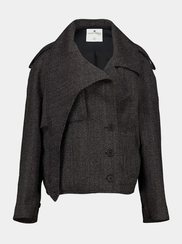 Oblique Caviar Wool Short Coat sold by Fashion Clinic