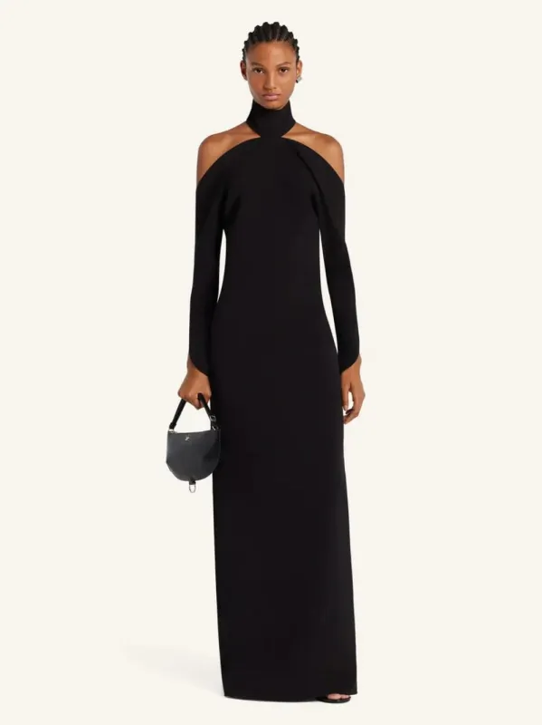 Black Circle Mockneck Gown sold by Fashion Clinic