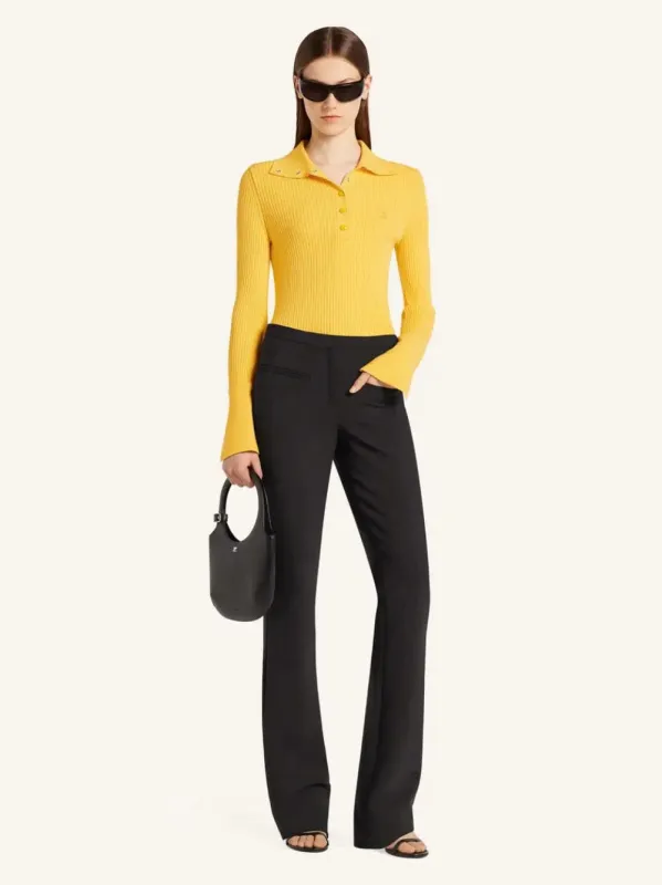 Sun Yellow Classic Rib Polo Shirt sold by Fashion Clinic