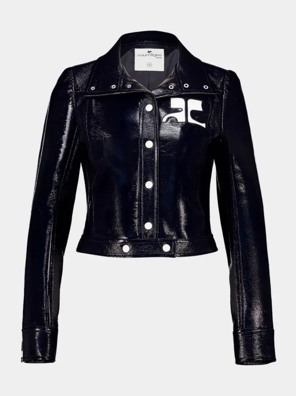 Navy Reedition Vinyl Jacket made by Courreges