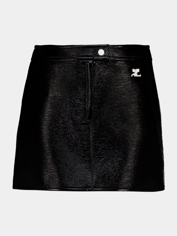 Black Reedition Vinyl Mini Skirt sold by Fashion Clinic