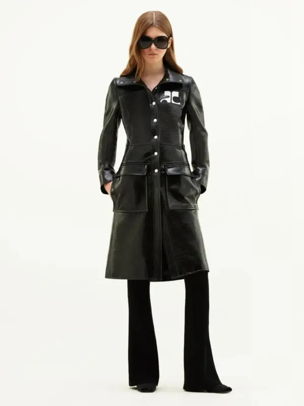 Black Reedition Vinyl Trench Coat sold by Fashion Clinic