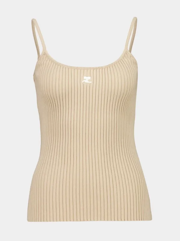 Sand Reedition Rib Knit Tank Top sold by Fashion Clinic