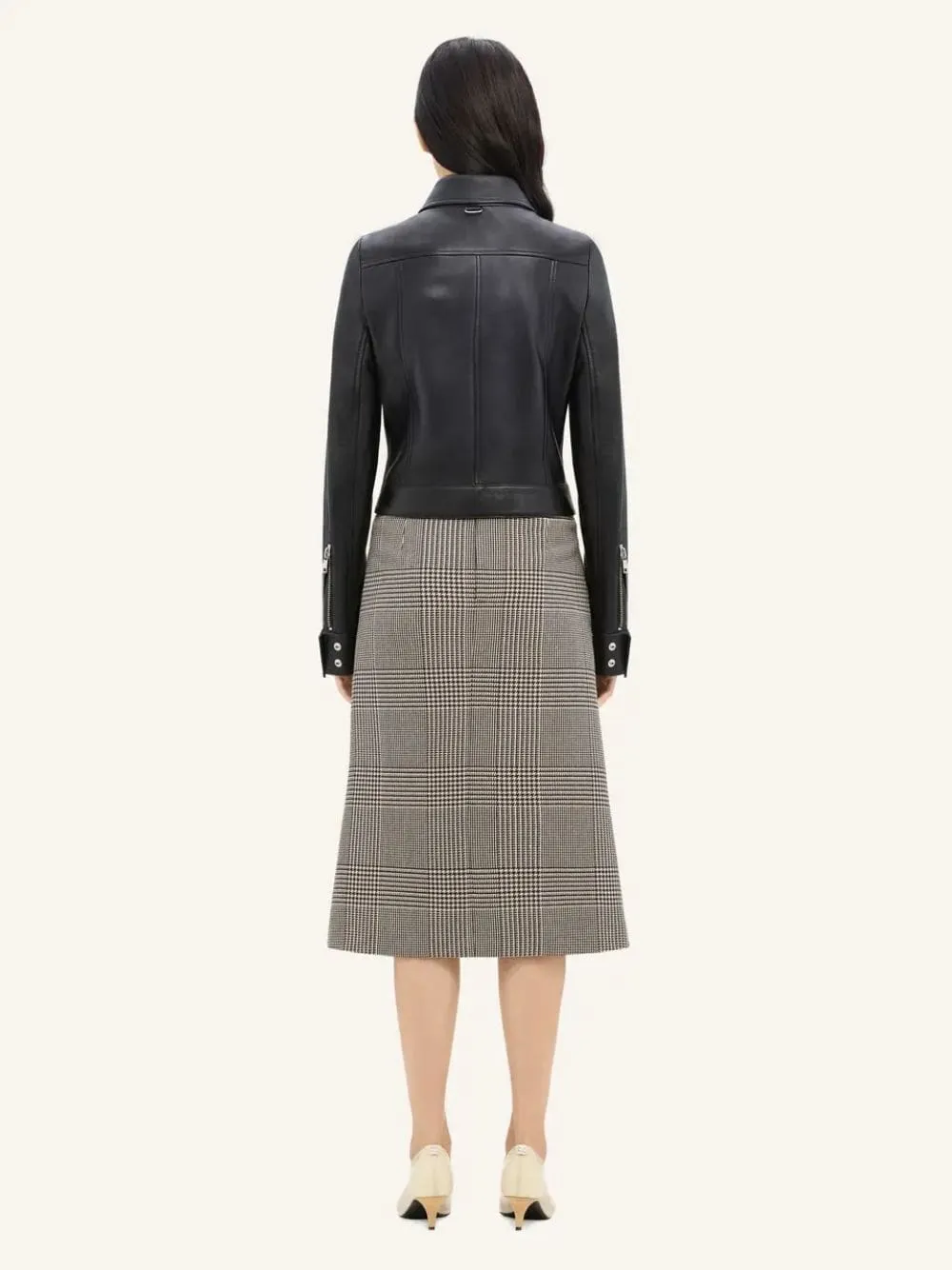 Black Zipped Iconic Leather Jacket sold by Fashion Clinic product image thumbnail 4