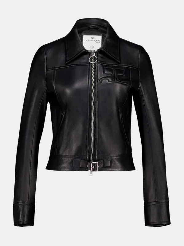 Black Zipped Iconic Leather Jacket sold by Fashion Clinic