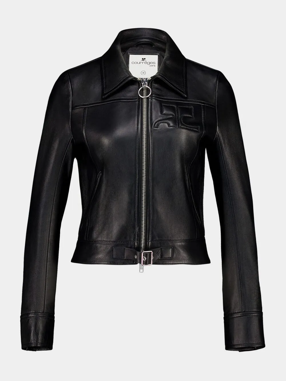 Black Zipped Iconic Leather Jacket sold by Fashion Clinic