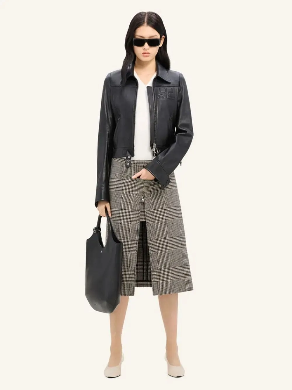 Black Zipped Iconic Leather Jacket sold by Fashion Clinic product image thumbnail 2