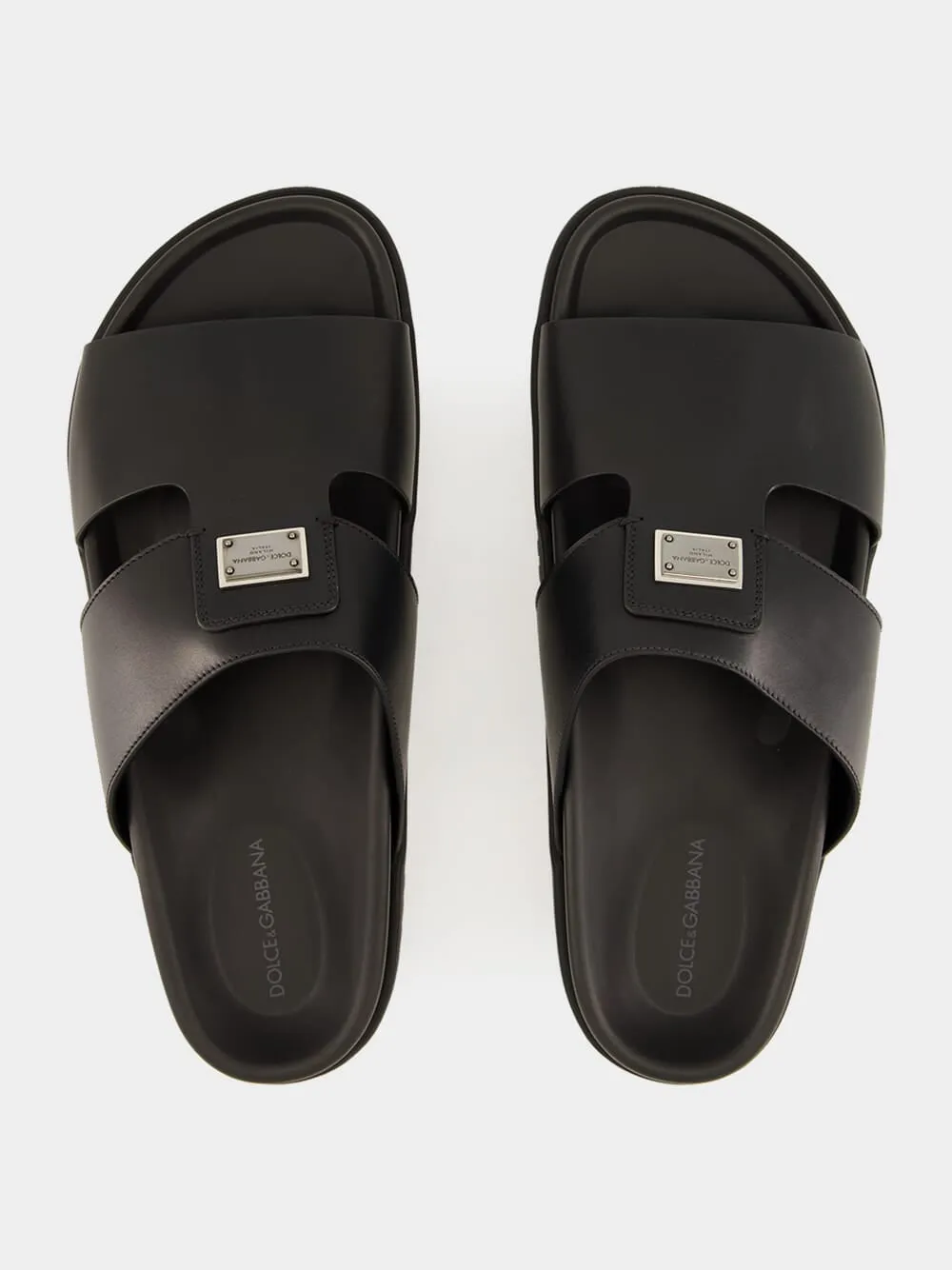 Black Calfskin Slide Sandals sold by Fashion Clinic product image thumbnail 4