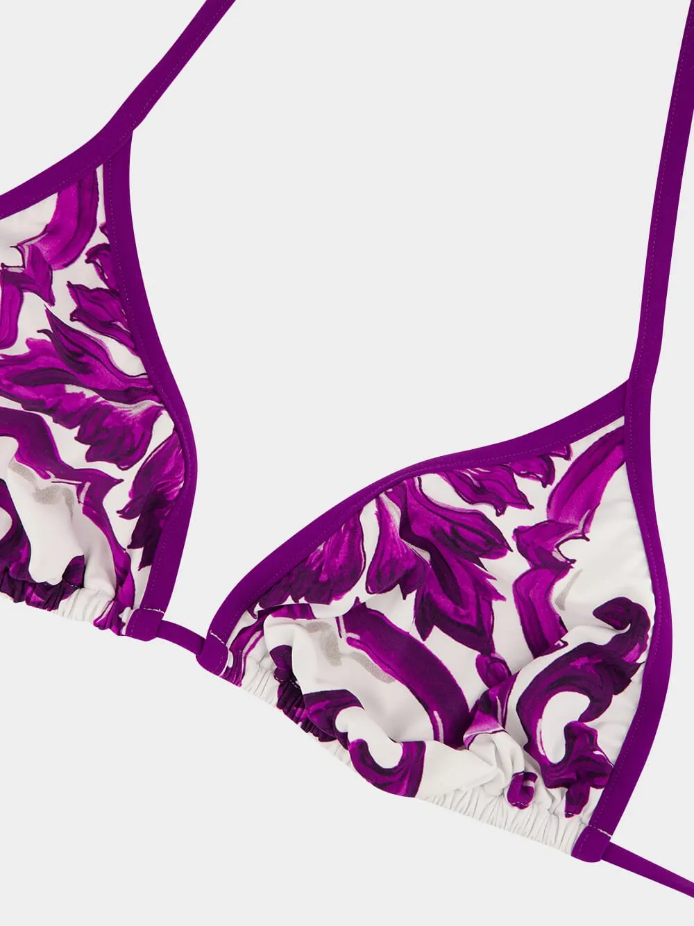 Purple Majolica Print Triangle Bikini sold by Fashion Clinic product image thumbnail 3