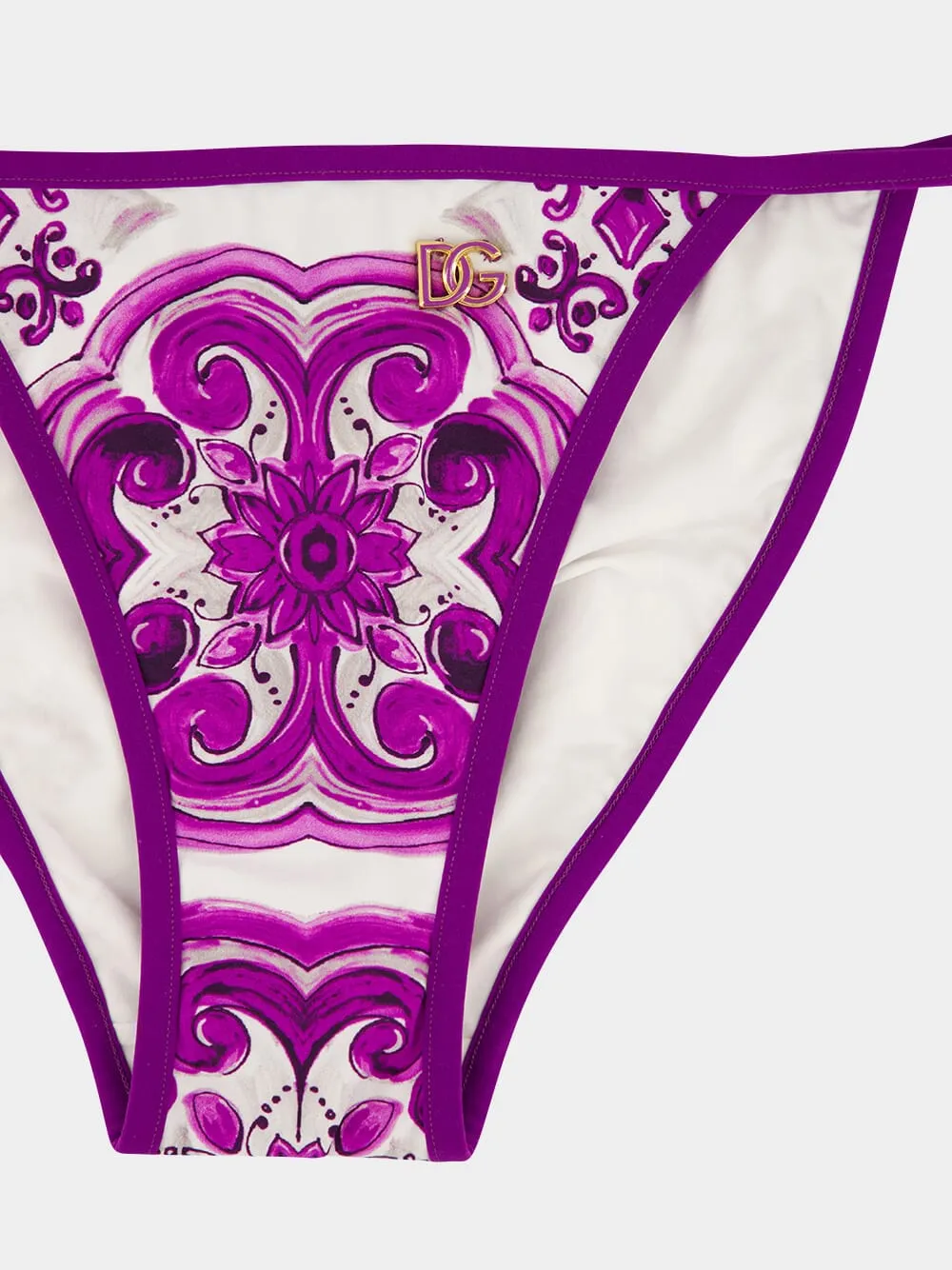 Purple Majolica Print Triangle Bikini sold by Fashion Clinic product image thumbnail 4