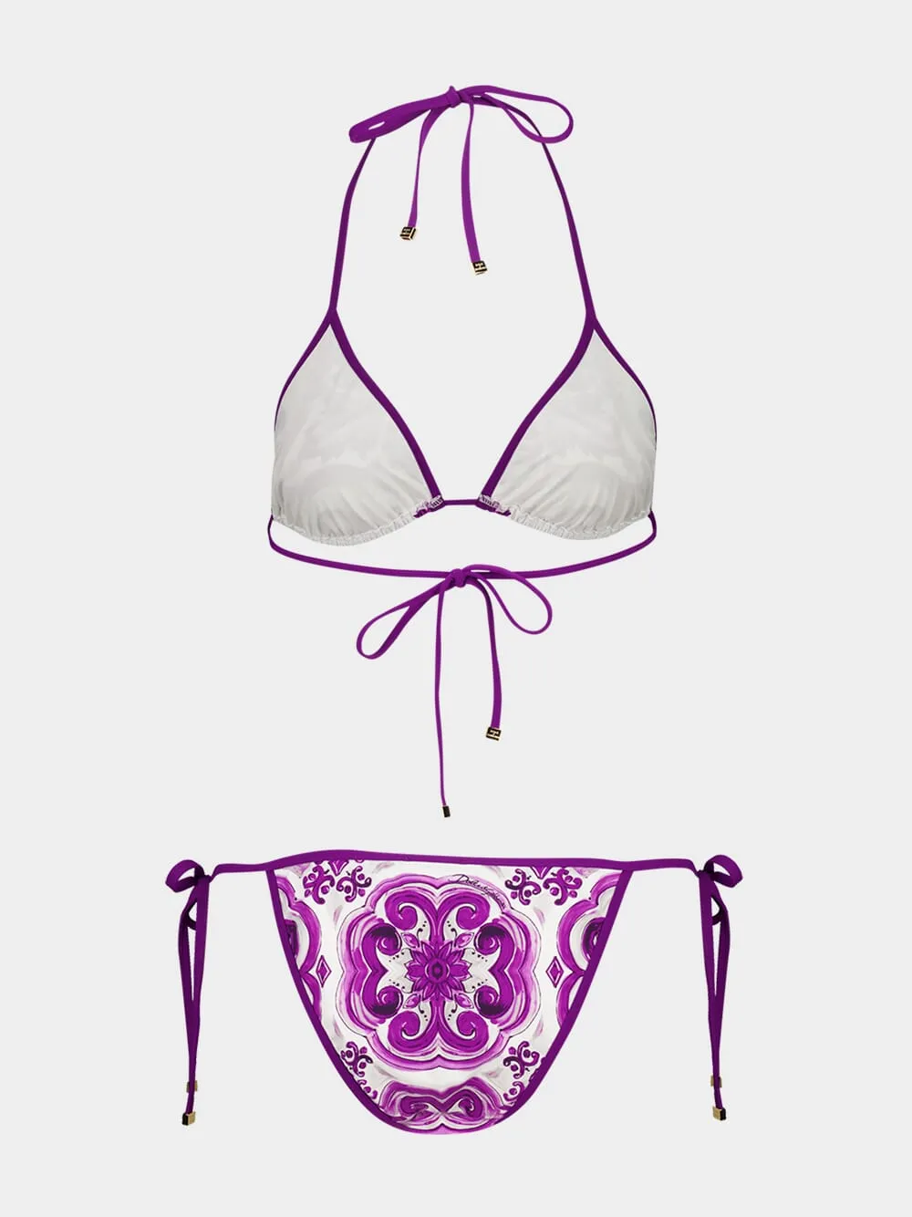 Purple Majolica Print Triangle Bikini sold by Fashion Clinic product image thumbnail 2