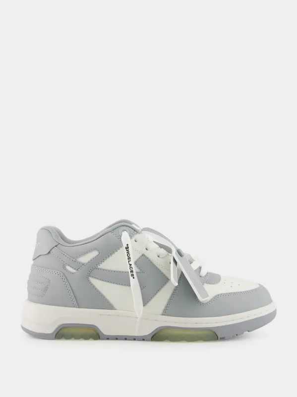 Grey Out Of Office Calf Leather Sneakers sold by Fashion Clinic