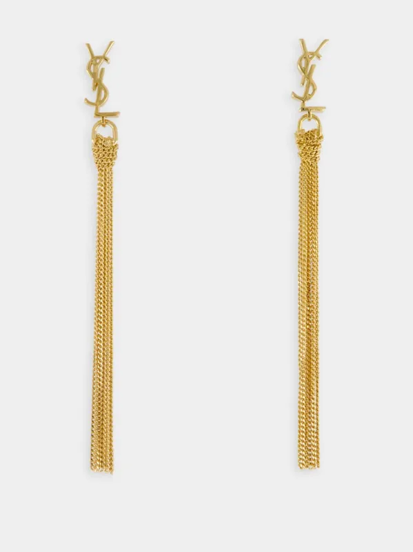 Cassandre Tassel Gold Earrings sold by Fashion Clinic