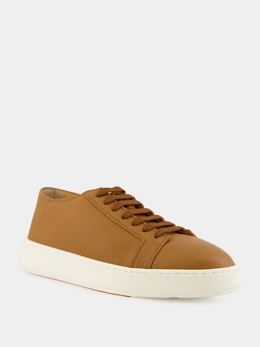 Light Brown Tumbled Leather Sneakers sold by Fashion Clinic product image thumbnail 2