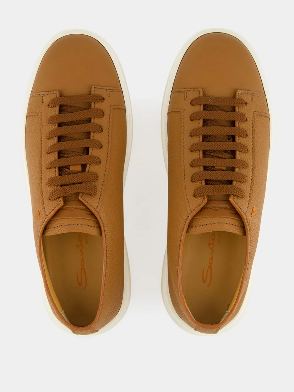 Light Brown Tumbled Leather Sneakers sold by Fashion Clinic product image thumbnail 4