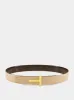 Light Beige and Espresso Reversible T Buckle Belt sold by Fashion Clinic