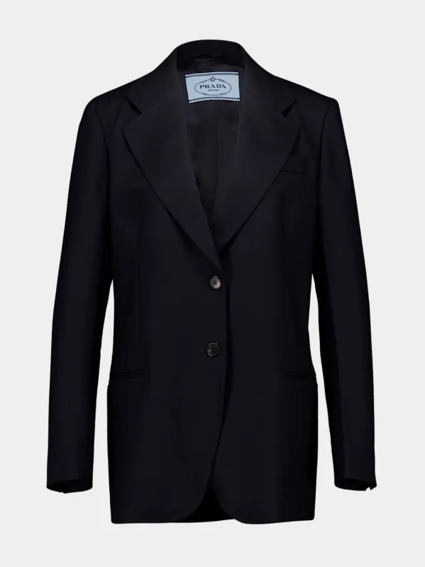 Blue Virgin Wool Single-Breasted Blazer sold by Fashion Clinic