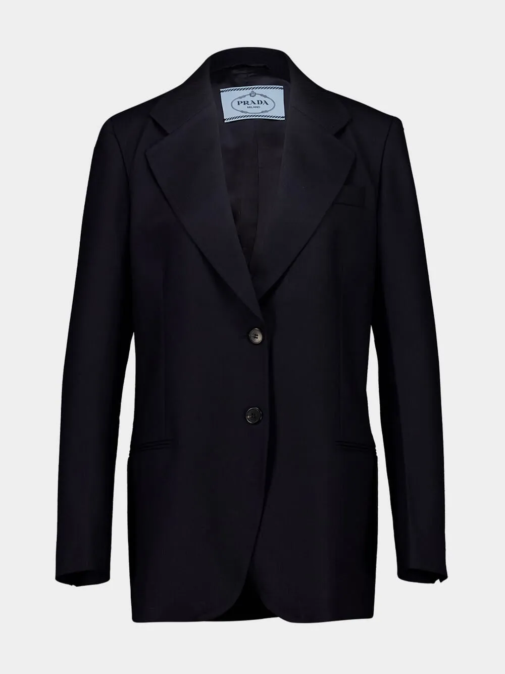 Blue Virgin Wool Single-Breasted Blazer sold by Fashion Clinic