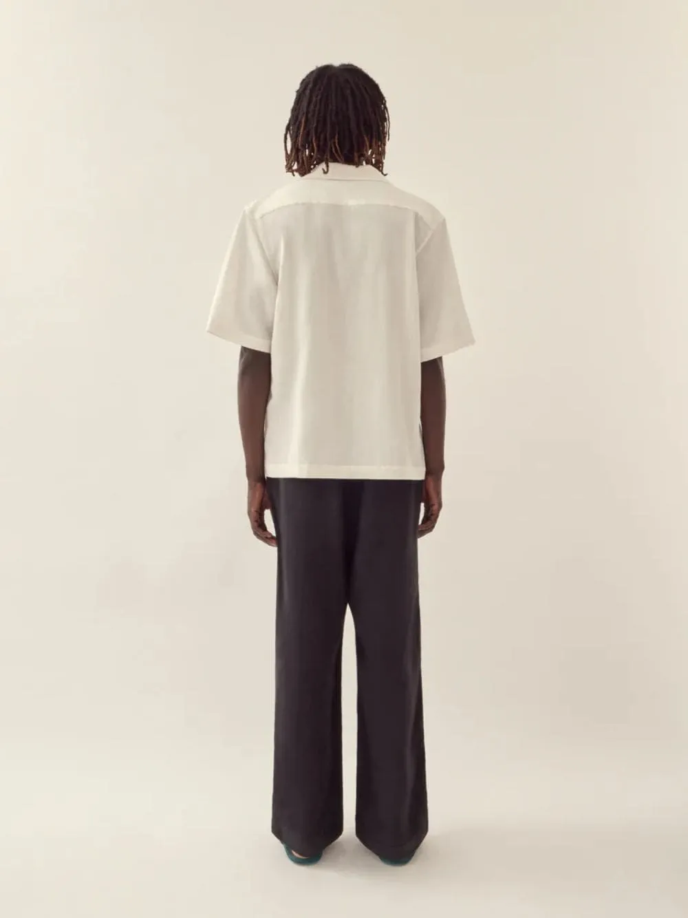 White Shell Embroidered Camp Collar Shirt sold by Fashion Clinic product image thumbnail 3