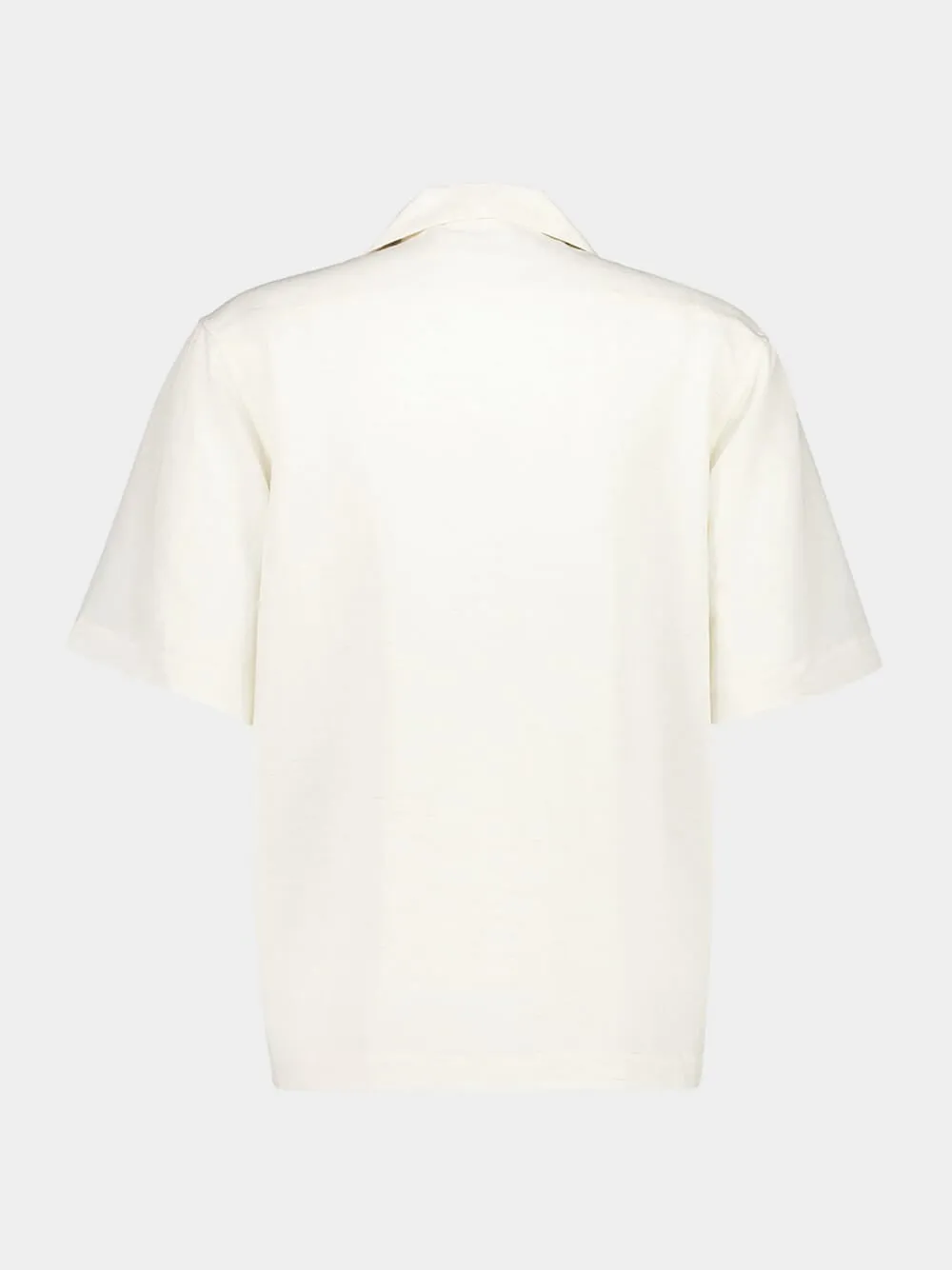 White Shell Embroidered Camp Collar Shirt sold by Fashion Clinic product image thumbnail 4