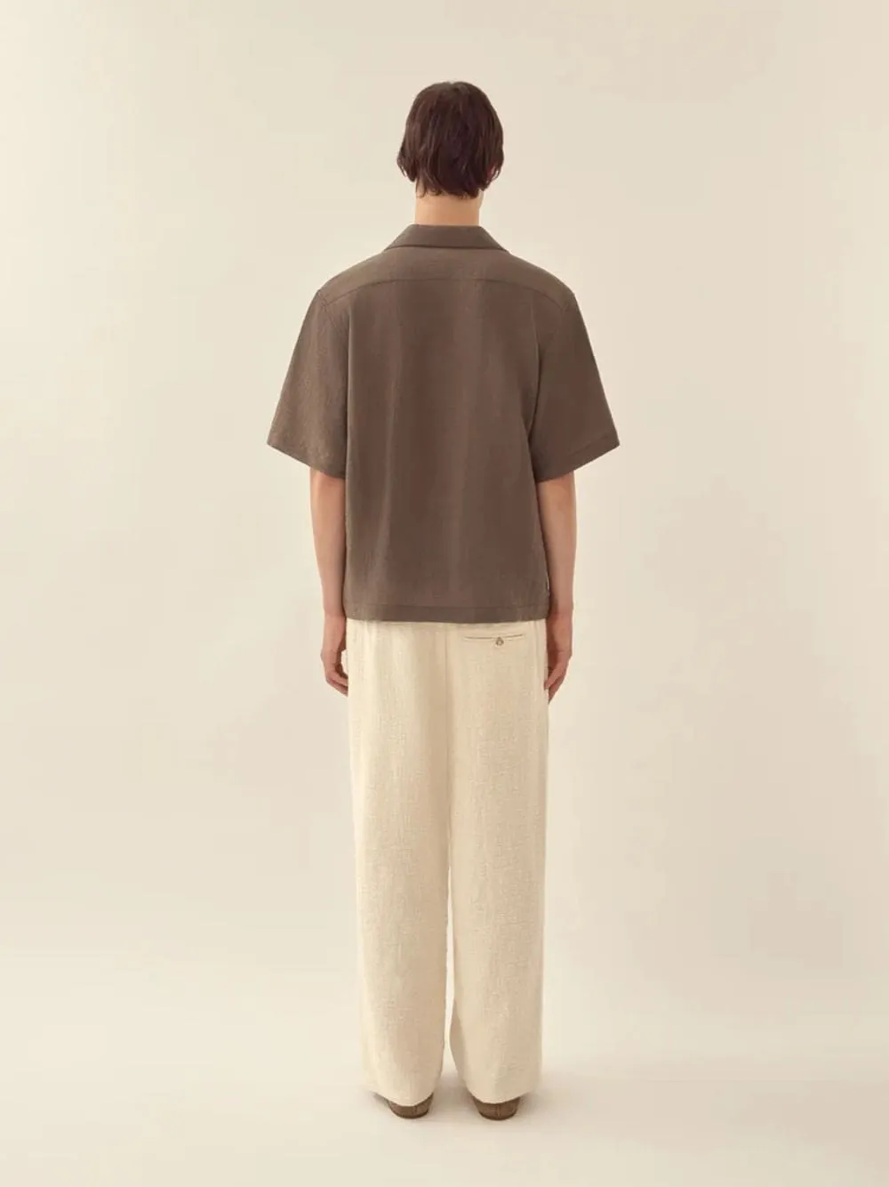 Dark Taupe Paisley Embroidered Camp Shirt sold by Fashion Clinic product image thumbnail 4