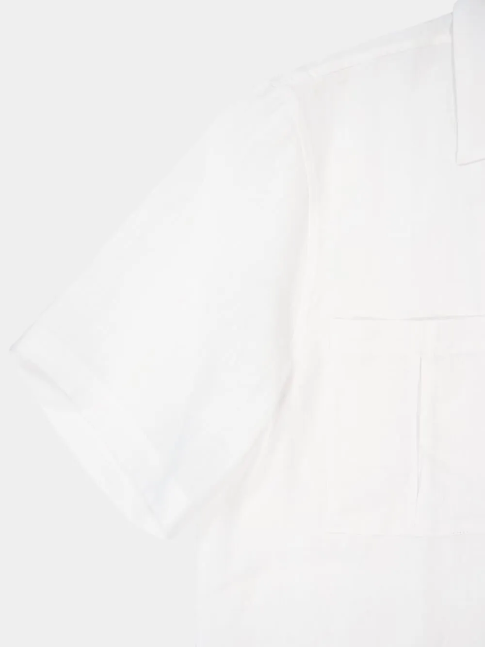White Oversized Linen Patch Pocket Shirt sold by Fashion Clinic product image thumbnail 5