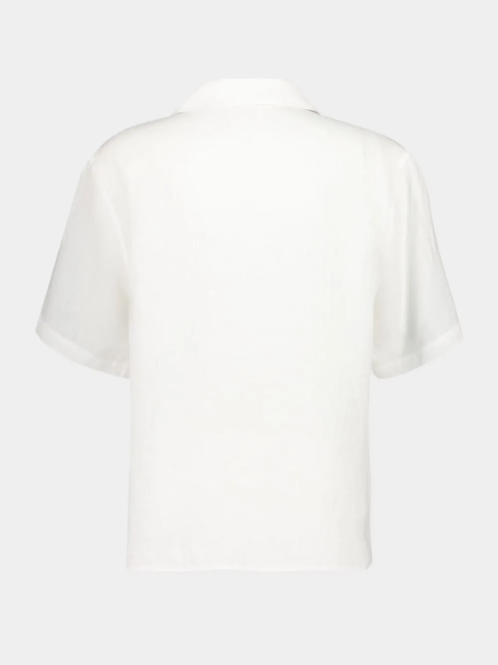 White Oversized Linen Patch Pocket Shirt sold by Fashion Clinic product image thumbnail 3