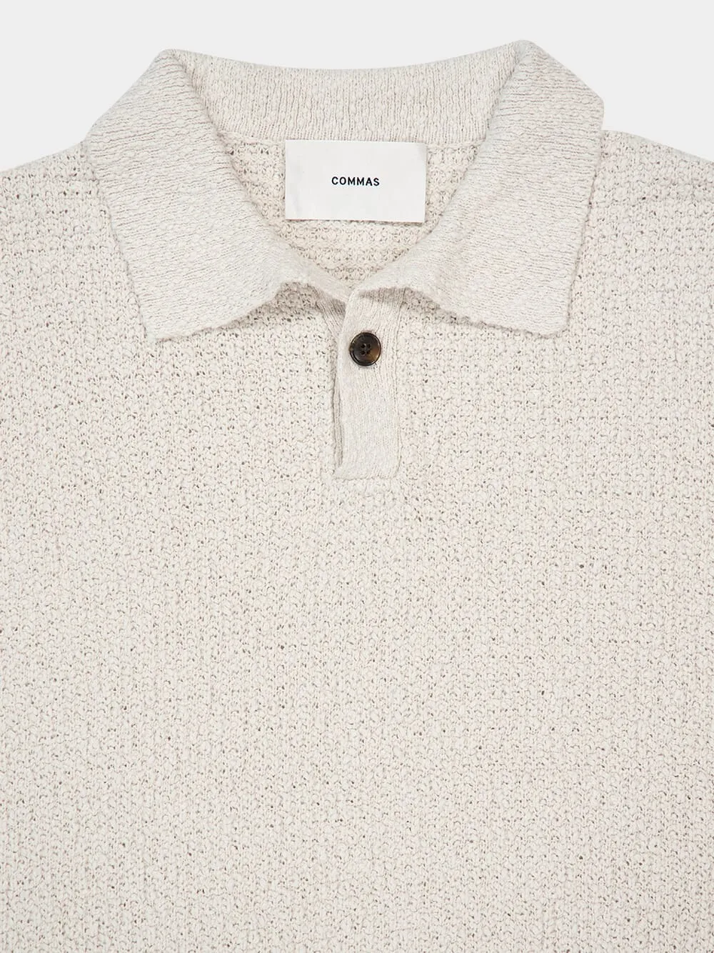 Off White Textured Knit Polo sold by Fashion Clinic product image thumbnail 5