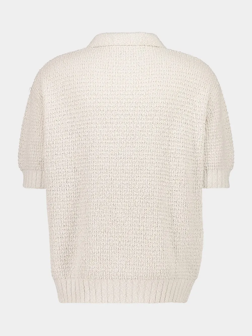 Off White Textured Knit Polo sold by Fashion Clinic product image thumbnail 3