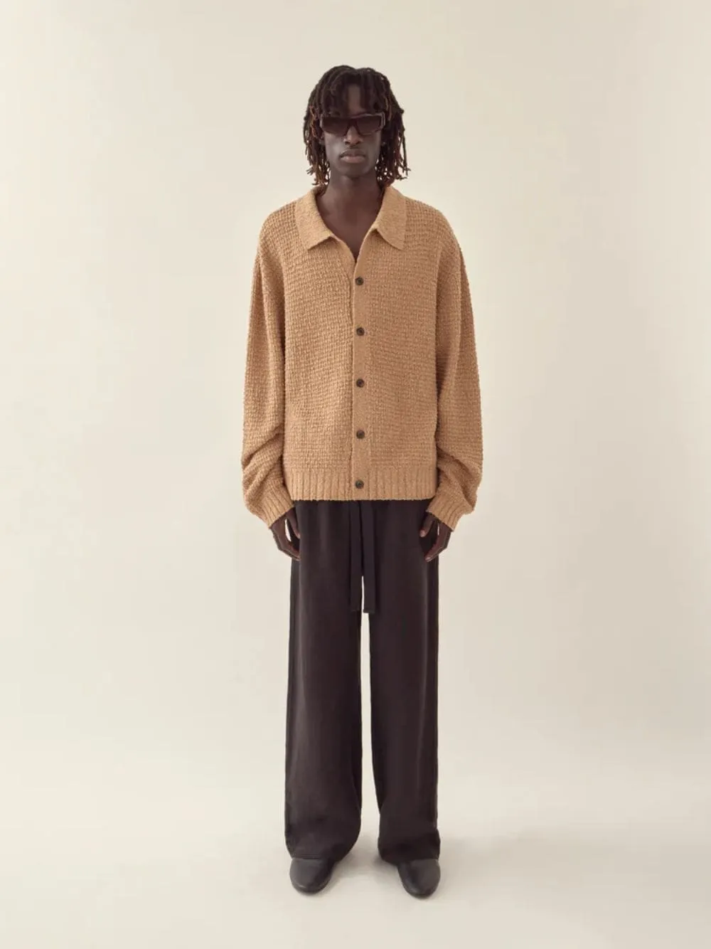 Hazelnut Textured Knit Cardigan sold by Fashion Clinic