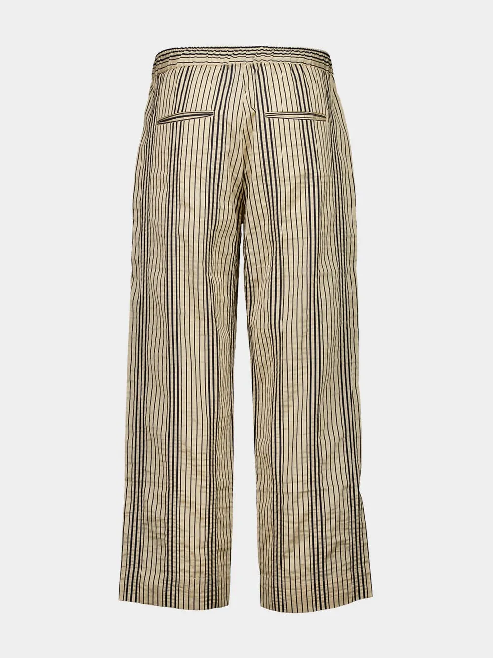 Cream Navy Relaxed Stripe Trousers sold by Fashion Clinic product image thumbnail 4