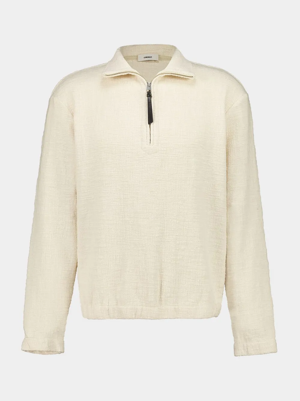 Cream Textured Cotton Pullover sold by Fashion Clinic