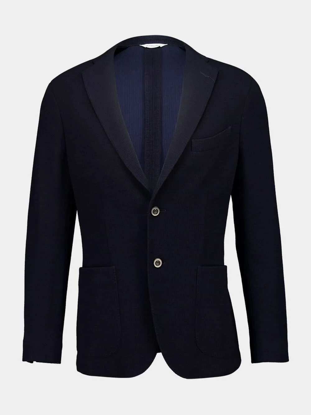 Blue Virgin Wool-Cotton Blazer sold by Fashion Clinic