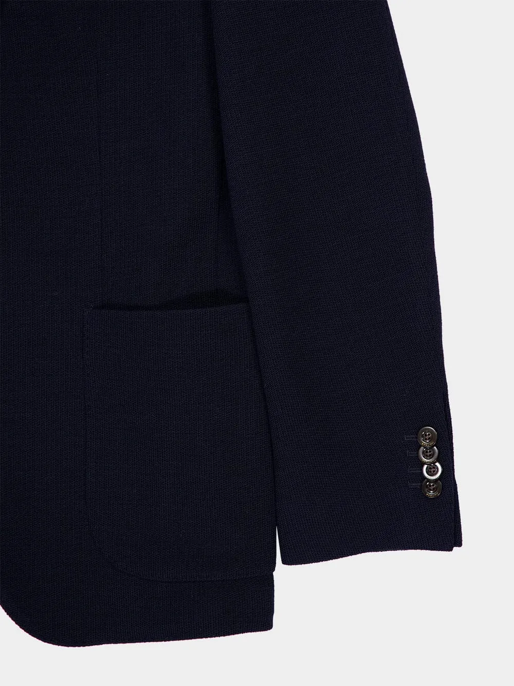 Blue Virgin Wool-Cotton Blazer sold by Fashion Clinic product image thumbnail 4
