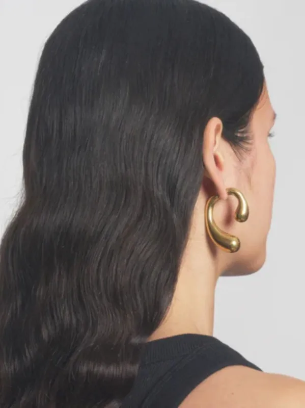Gold P Earrings sold by Fashion Clinic