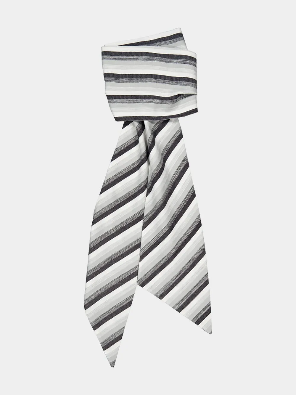 Black and White Stripe Cotton Scarf sold by Fashion Clinic