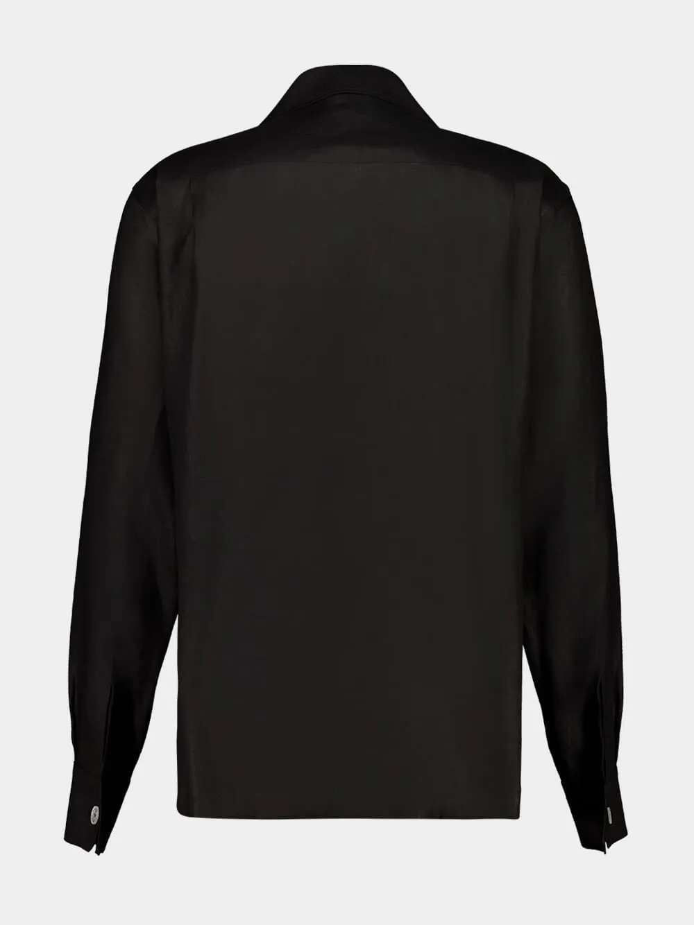 Black Hawaii Linen Canvas Shirt sold by Fashion Clinic product image thumbnail 3