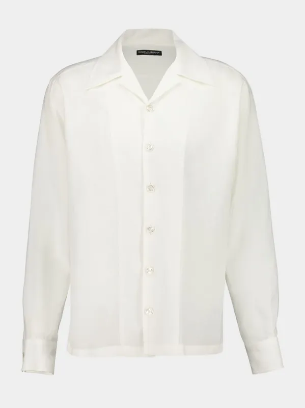 White Hawaii Linen Canvas Shirt sold by Fashion Clinic