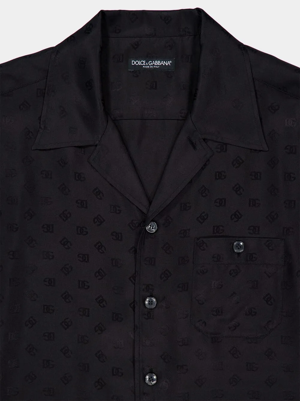 Black DG Logo Jacquard Hawaii Shirt sold by Fashion Clinic product image thumbnail 5
