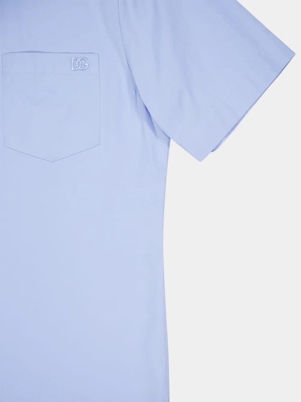 Celeste Blue Short-Sleeve Cotton Shirt sold by Fashion Clinic product image thumbnail 4