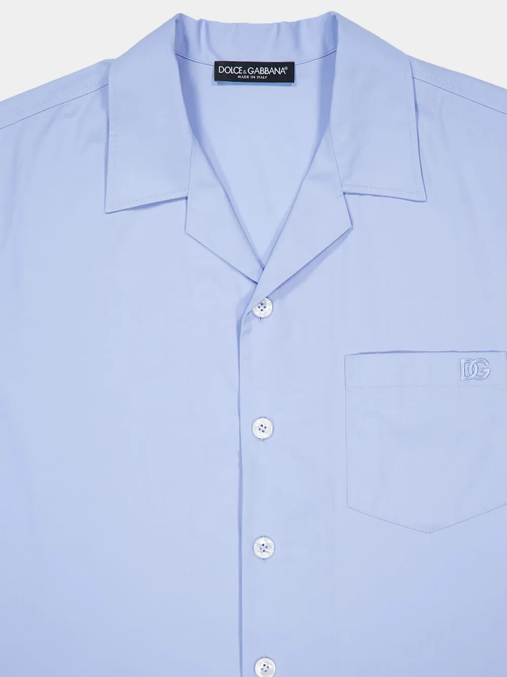 Celeste Blue Short-Sleeve Cotton Shirt sold by Fashion Clinic product image thumbnail 3
