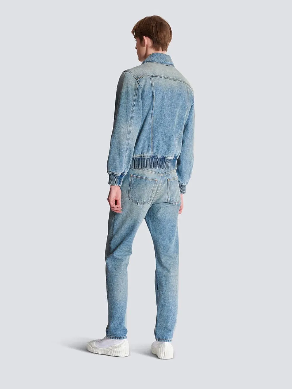 Blue Cropped Lined Denim Jacket sold by Fashion Clinic product image thumbnail 3