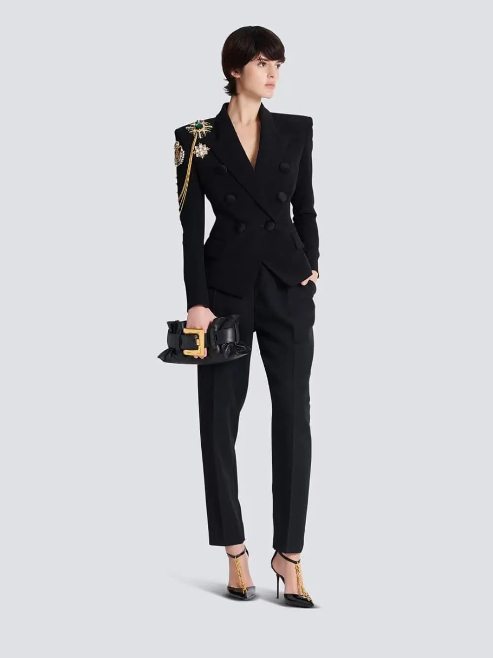 Black Mini Anthem Bag in Calfskin Leather sold by Fashion Clinic product image thumbnail 4