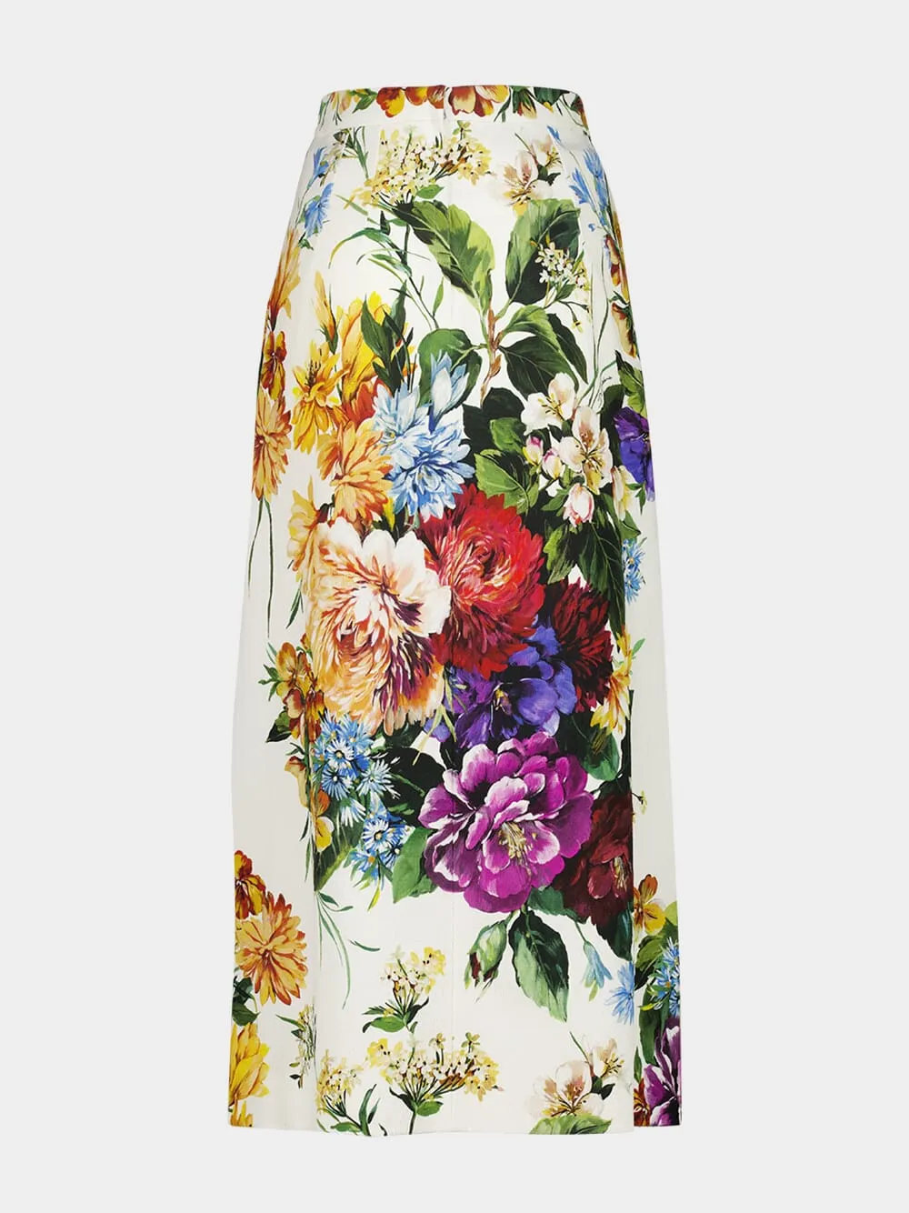Flower Bouquet-Print Midi Skirt sold by Fashion Clinic product image thumbnail 4