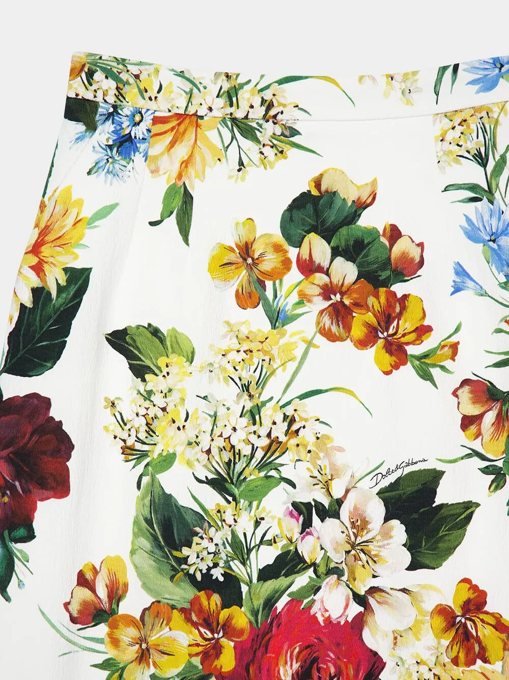 Flower Bouquet-Print Midi Skirt sold by Fashion Clinic product image thumbnail 5